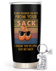 365fury bonus dad gifts - step dad gifts from daughter, son, kids - 20 oz tumbler & keychain funny stepdad gifts - christmas father day, birthday gifts for stepdad - best bonus dad travel coffee mug
