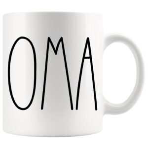 moon9xx oma coffee mug | oma rae dunn inspired | rae dunn style | birthday - merry christmas - mother day | family coffee mug birthday present for the best oma ever coffee cup 11oz,white