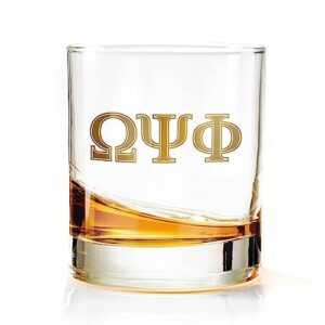 Bad Bananas BBGreek Omega Psi Phi Official Vendor - Set of 2 11oz Drinking Rocks Glasses - Sons of Blood and Thunder - Fraternity Paraphernalia