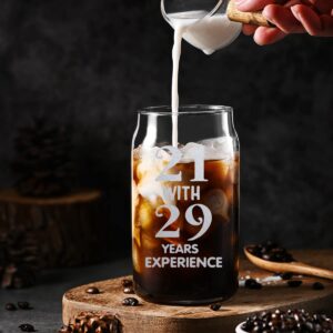 50th Birthday Gifts for Women,Gifts For Turning 50-50 Years Old Birthday Gifts for Her, Mom, Wife, Sister, Friends, Premium Laser Etched Engraved 16 Ounces Jar Drinking Glasses Cups