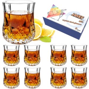 jaief 1.7 oz crystal shot glasses set, heavy base cordial glasses | tequila glasses (set of 8)