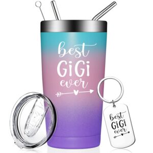 fufandi best gigi ever - gigi gifts for grandma - funny christmas gifts for new grandma, nana, soon to be gigi, world's best gigi tumbler cup (20oz, glitter bubble gum)