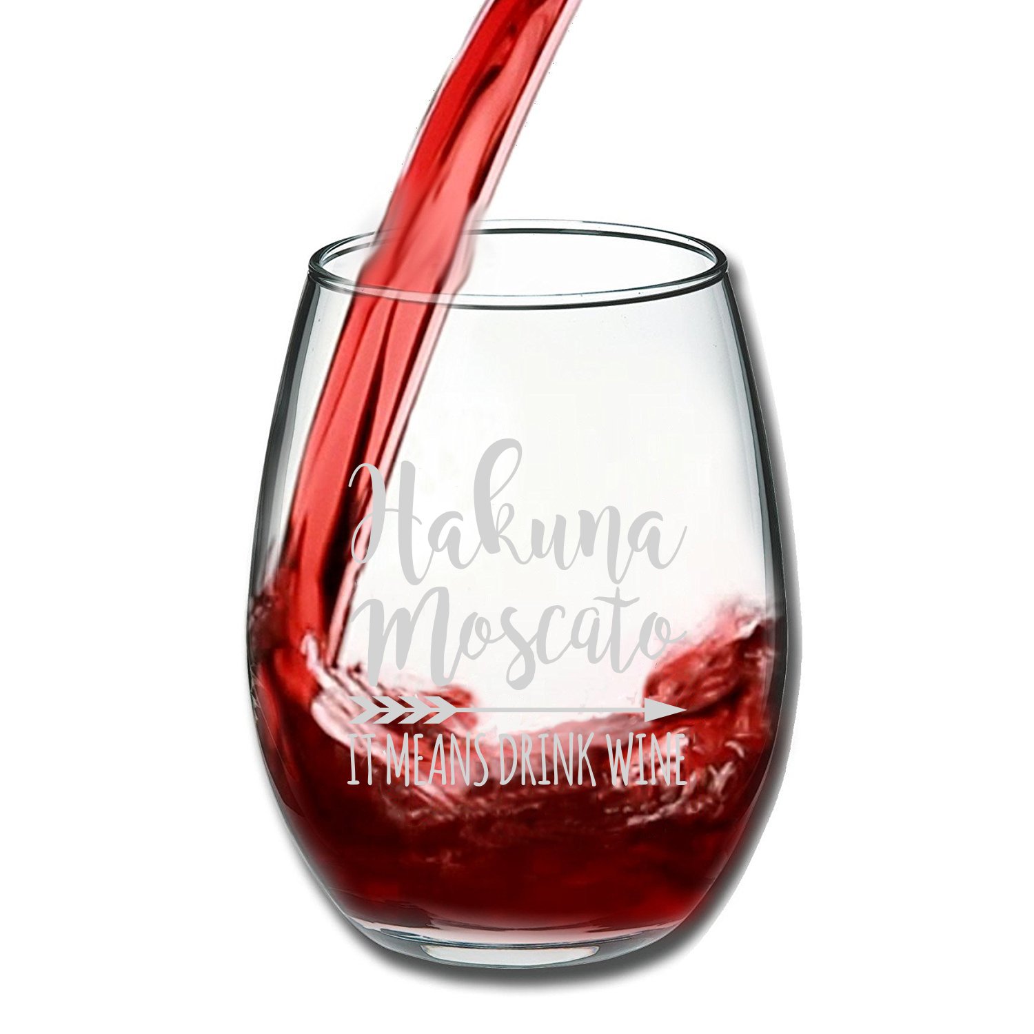 Hakuna Moscato Funny Stemless Wine Glass 15oz - Unique Christmas Gift Idea for Her, Mom, Wife, Girlfriend, Sister, Grandmother, Aunt - Perfect Birthday Gifts for Women