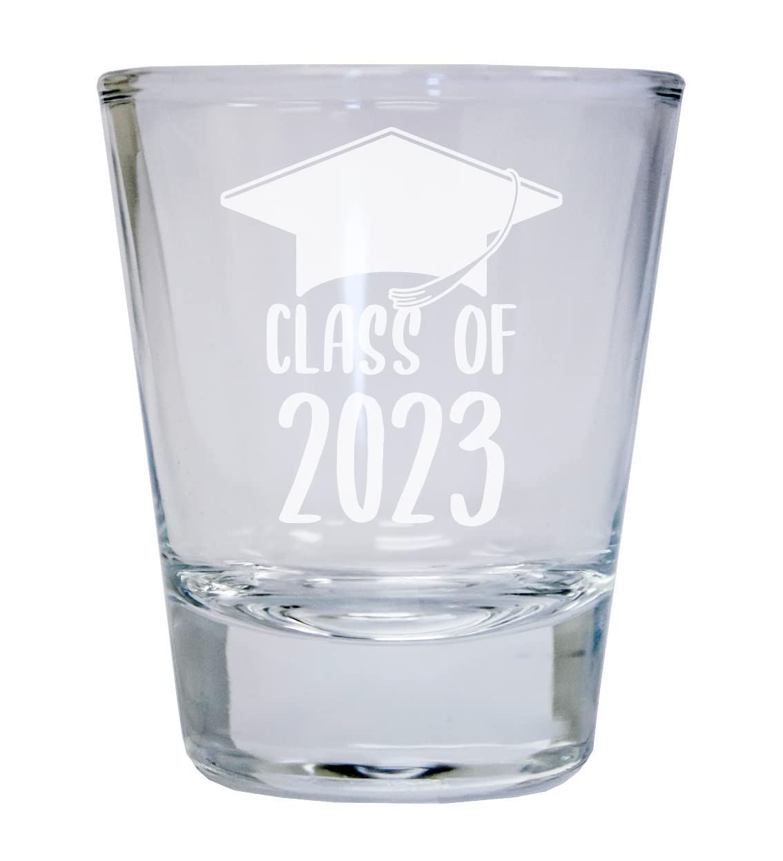 R and R Imports Class of 2023 Grad 2 Ounce Etched Round Shot Glass (Single)