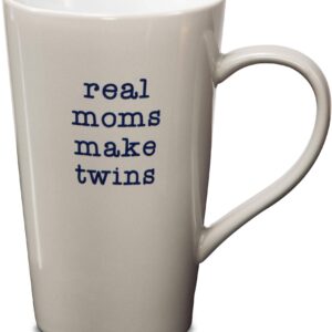 Pavilion Gift Company Stoneware Mug, Real Moms Make Twins,Multicolored