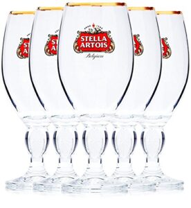 stella artois 5-pack original beer glass chalice, 33cl