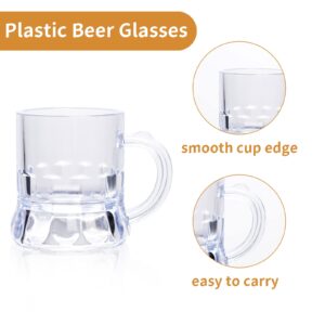 ZZYFGH Mini Beer Mugs, 1 Oz Clear Plastic Shot Glasses Beer Mug with Handles for Party (12 Pieces)