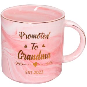 mugpie promoted to grandma 2023 gifts coffee mug - funny birthday gifts for mom sister best friend - mother's day christmas gifts from daughter son sibling bff - baby shower first time grandma gift
