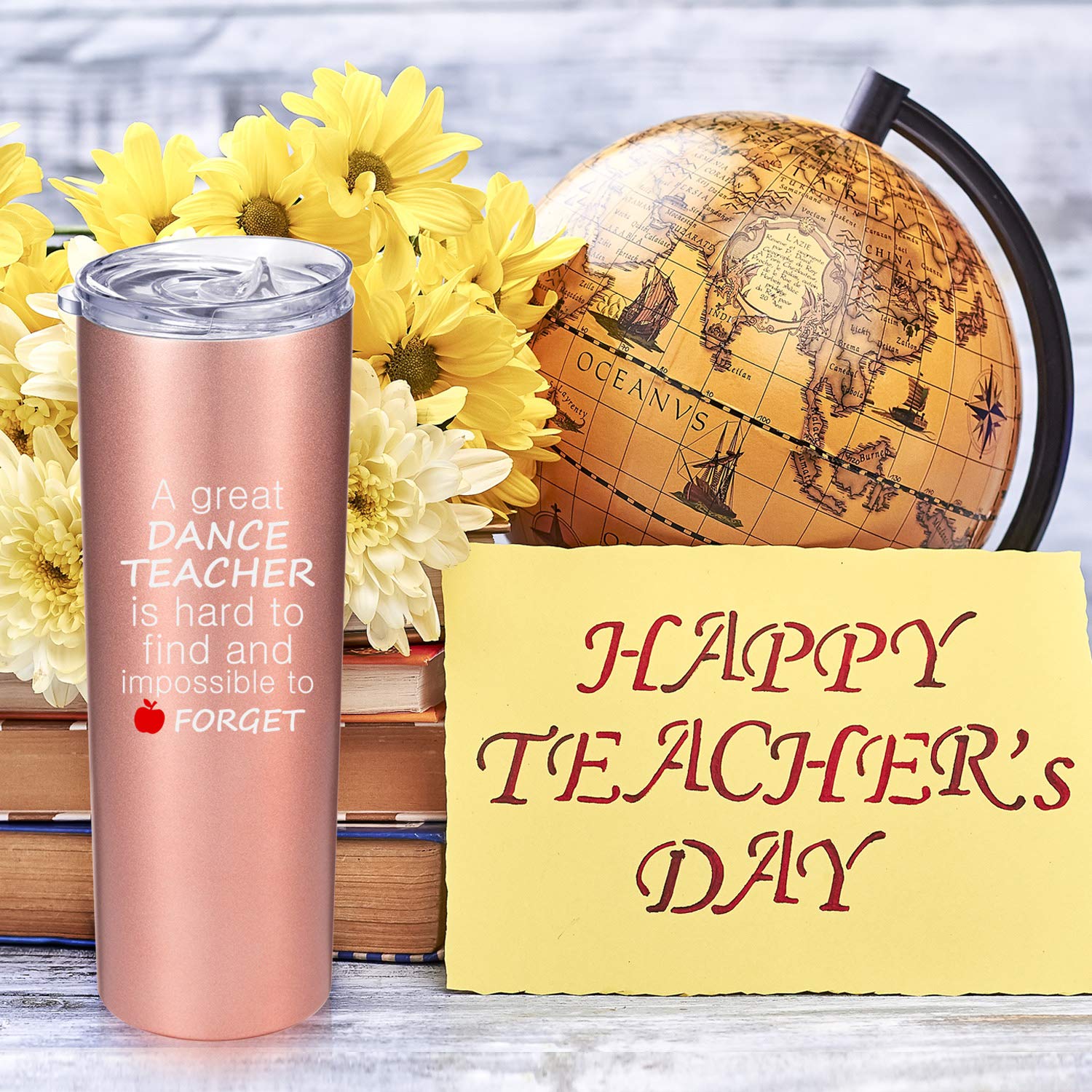 Dance Teacher Appreciation Gift for Women, Vacuum Travel Mug Dancing Gift for Teacher and Instructor, 20 oz Stainless Steel Travel Water Tumbler with Straw and Cleaning Brush