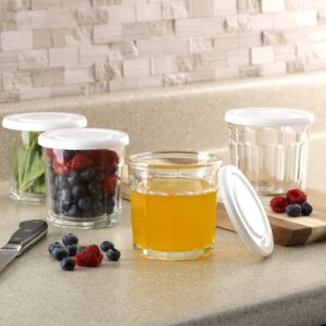 Luminarc Arc International Working Storage Jar/Dof Glass with White Lid, 14-Ounce, Set of 4 (H6812)