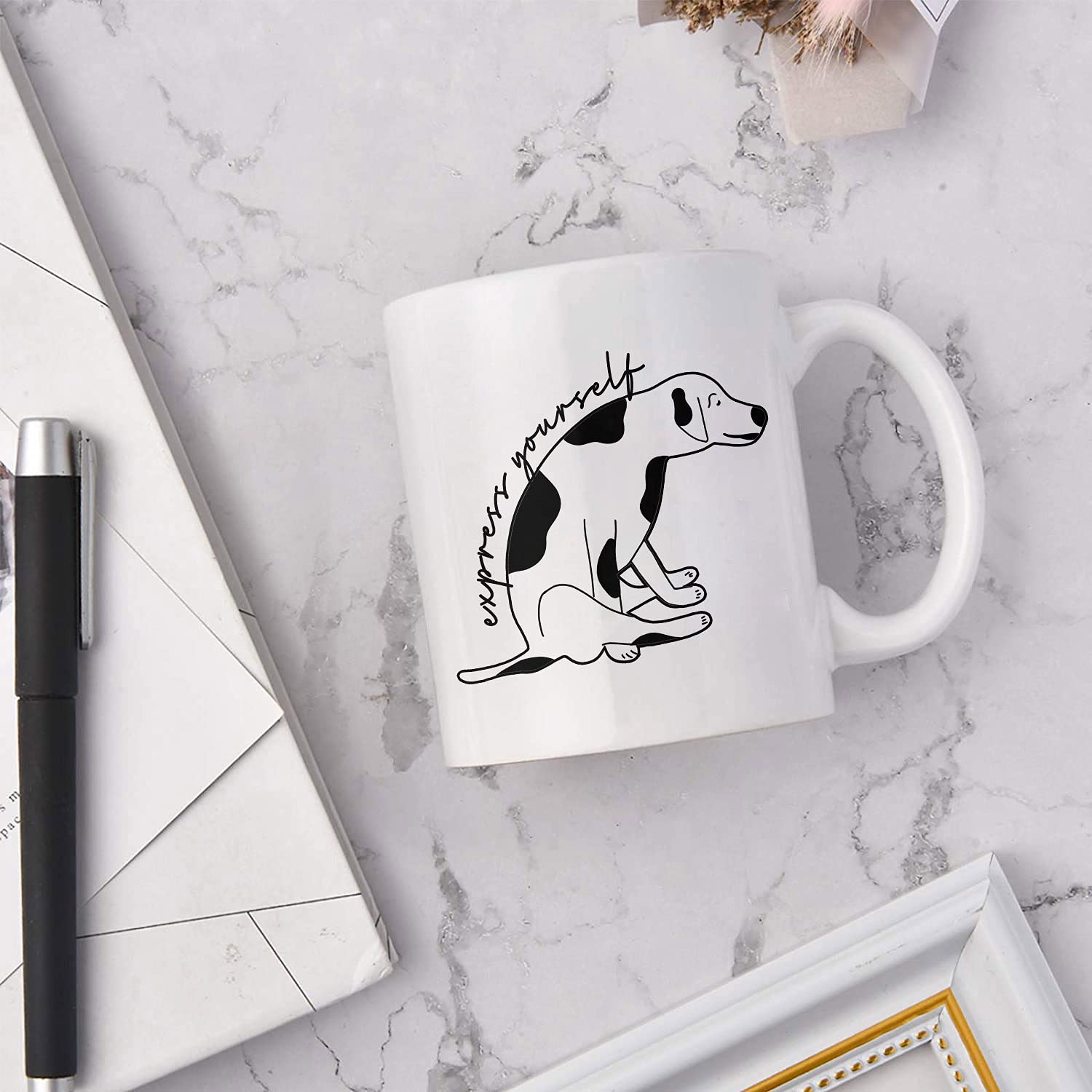 Veterinary Medicine Gift Appreciation Funny Vet Med Mug Express Yourself Dog Coffee Cup Vet Tech Gift For Men For Woman Vet Tech, Practitioner Animal Doctor Pet Lover Graduation White Coffee Mug 11 Oz