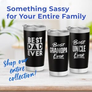 SassyCups Best Papa Ever Tumbler - Best Papa Gifts - Vacuum Insulated Papa mug Tumbler Cup - Stainless Steel Travel Mug with Durable Lid and Straw Dad Gifts