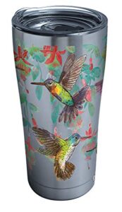 tervis colorful hummingbirds triple walled insulated tumbler travel cup keeps drinks cold & hot, 20oz legacy, stainless steel