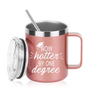 graduation gifts for her now hotter by one degree stainless steel insulated mug with handle gifts for college high school graduates female college high school graduation gifts for friends rose gold