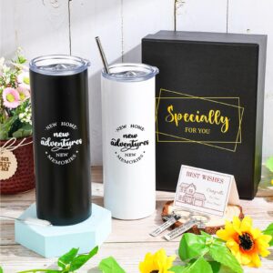 Sieral House Warming Gift for New Home House Warming Wine Tumbler for Women Men New Adventure for Friend Owner Wedding Gift(Cute Style, 12 oz)