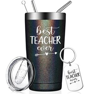 fufandi best teacher ever, birthday gifts for teacher from student, kids, appreciation christmas gifts for women, men, best friend, ladies, classroom - travel tumbler cup