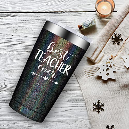 Fufandi Best Teacher Ever, Birthday Gifts for Teacher from Student, Kids, Appreciation Christmas Gifts for Women, Men, Best Friend, Ladies, Classroom - Travel Tumbler Cup