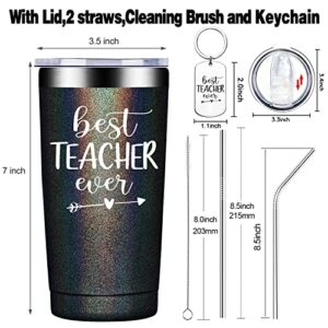 Fufandi Best Teacher Ever, Birthday Gifts for Teacher from Student, Kids, Appreciation Christmas Gifts for Women, Men, Best Friend, Ladies, Classroom - Travel Tumbler Cup