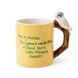 Silver Buffalo Harry Potter Envelope Ceramic Mug With Sculpted Hedwig Handle | Holds 20 Ounces