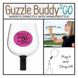 Guzzle Buddy 2GO Unbreakable Tritan Plastic Wine Bottle Glass, It Turns Your Bottle Into Your Glass, Real Women