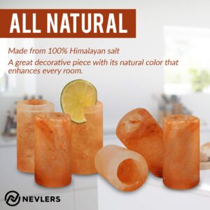 Nevlers 6 PCS Himalayan Salt Shot Glasses for Tequila, All Natural Himalayan Salt Tequila Shot Glasses - Handcrafted Shot Glass - 3" H Himalayan Shot Glasses | Himalayan Salt Glasses Tequila