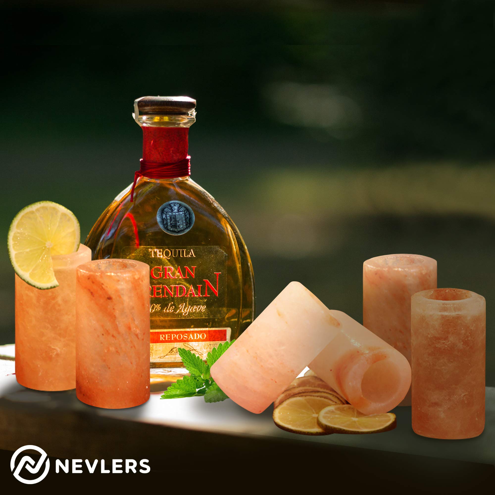 Nevlers 6 PCS Himalayan Salt Shot Glasses for Tequila, All Natural Himalayan Salt Tequila Shot Glasses - Handcrafted Shot Glass - 3" H Himalayan Shot Glasses | Himalayan Salt Glasses Tequila