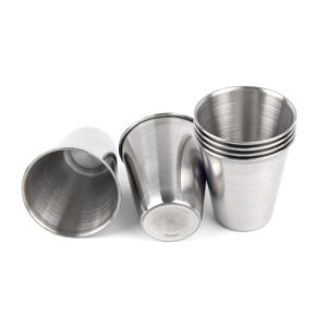 auear, 6 pack 2 oz stainless steel shot glass espresso shot cups barware drinking vessel for bar home restaurant