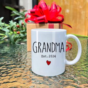 Dnuiyses Grandparents Est 2024 Coffee Mugs Set of 2, Pregnancy Reveal, New Great Grandma Gift, New Baby Announcement, Baby Reveal, Surprise Publicity Mug Gifts, New Grandma Gift-59