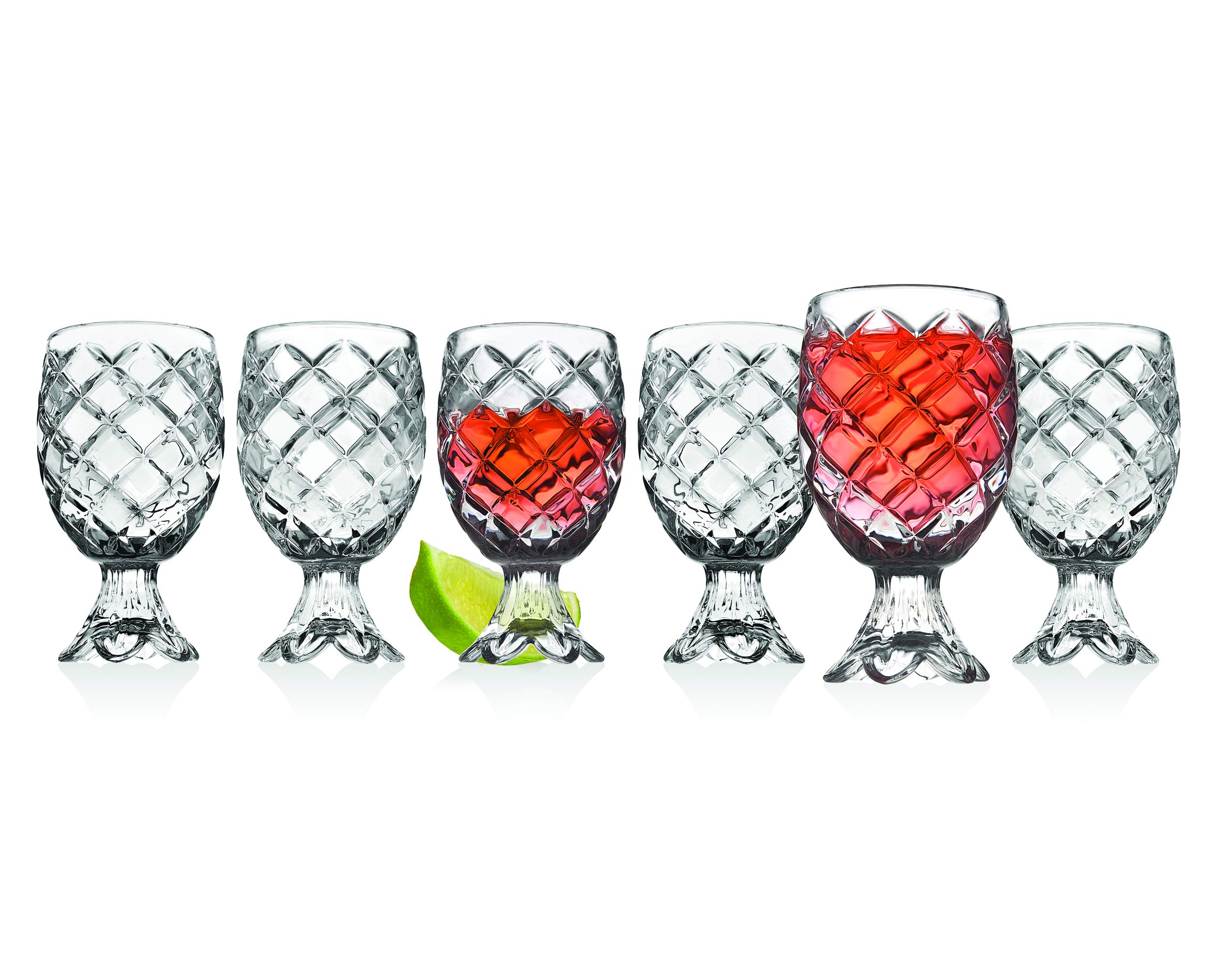 Godinger Pineapple Crystal Shot Glasses Beverege Drinkware - Set of 6