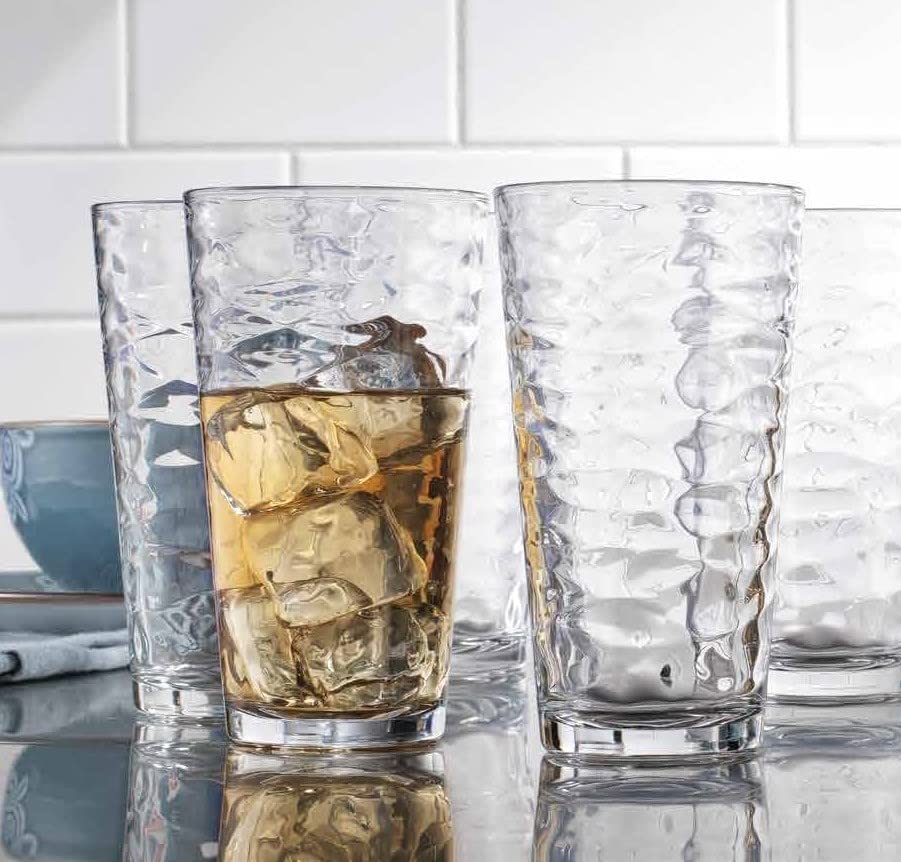 Glaver's Drinking Glasses Set of 4 Highball Glass Cups, 17 Oz. Basic Cooler Glassware, ideal for Water, Juice, Cocktails, Iced Tea and more. Dishwasher Safe.