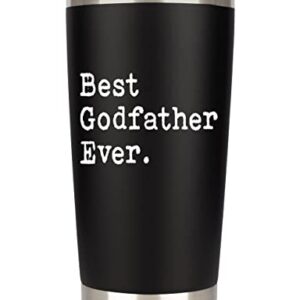 JENVIO Fathers Day Godfather Gifts | Insulated Stainless Steel Tumbler/Mug with Lid and Straws from Godchild | Coffee Cup for Godparent Christmas Gift (20 Ounce)