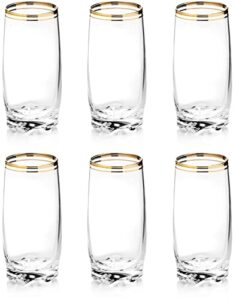 qudasar pdtxcls spprandom zanzer 6-piece gold glass cup set (highball glass (set of 6))