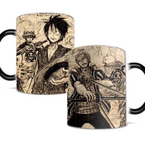 Funcious One Piece Luffy Color Changing Heat-Sensitive Reactive Ceramic Coffee Mug One Piece Anime Mug Hand Drawing