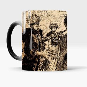 Funcious One Piece Luffy Color Changing Heat-Sensitive Reactive Ceramic Coffee Mug One Piece Anime Mug Hand Drawing