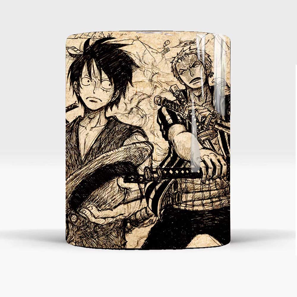 Funcious One Piece Luffy Color Changing Heat-Sensitive Reactive Ceramic Coffee Mug One Piece Anime Mug Hand Drawing