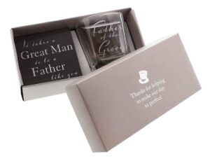 father of the groom whiskey glass and coaster gift set