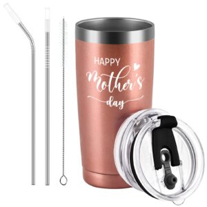 gtmileo mothers day gifts for mom, happy mothers day stainless steel insulated travel tumbler, birthday christmas gifts for mom new mom mom to be mother mama women from daughter son(20oz, gradient)