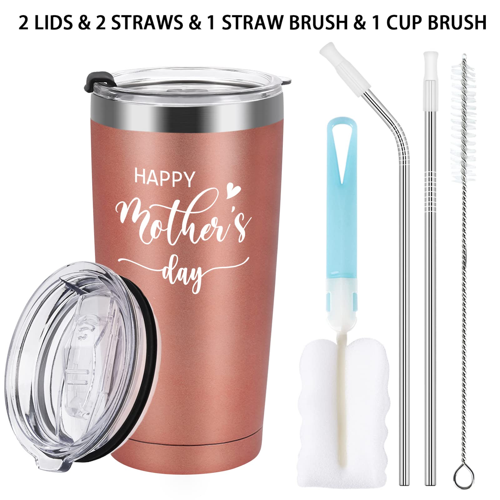 Gtmileo Mothers Day Gifts for Mom, Happy Mothers Day Stainless Steel Insulated Travel Tumbler, Birthday Christmas Gifts for Mom New Mom Mom to Be Mother Mama Women from Daughter Son(20oz, Gradient)