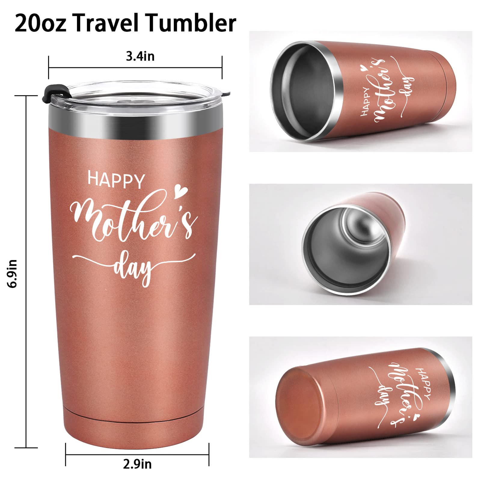 Gtmileo Mothers Day Gifts for Mom, Happy Mothers Day Stainless Steel Insulated Travel Tumbler, Birthday Christmas Gifts for Mom New Mom Mom to Be Mother Mama Women from Daughter Son(20oz, Gradient)