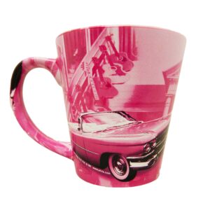 Mid-South Products Elvis Mug - 12 oz - Latte Pink with Guitars