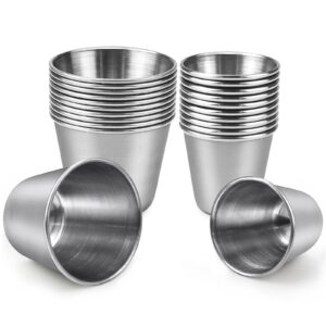 nexxxi 20 pack stainless steel shot cups, stainless steel shot glass drinking tumbler, 1 and 1.5ounce