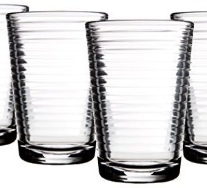 Palais Glassware Striped Collection; Striped Clear Glass Set