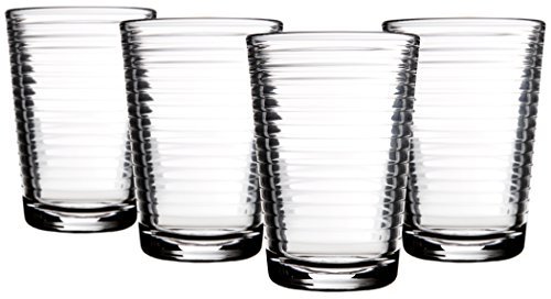 Palais Glassware Striped Collection; Striped Clear Glass Set