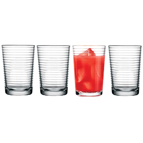 Palais Glassware Striped Collection; Striped Clear Glass Set