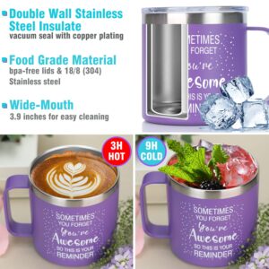 Birthday Gifts for Women Friendship - Inspirational Gifts Sometimes You Forget You are Awesome Purple Tumbler - Gifts for Friends Female Gifts for Mom Best Friend Teacher Get Well Soon Gifts for Her