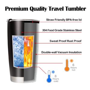 Personalized Tumbler with Pictures Text Name, Custom Photo Stainless Steel Tumbler, 20 Oz Travel Coffee Cup with lids, Personalized Mother's Day Birthday Gifts for Mom, Dad, Women, Men, Friend