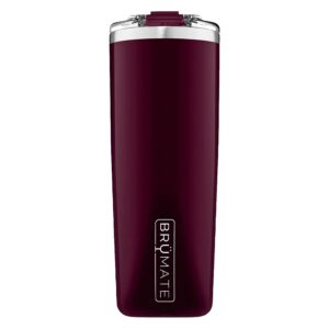 brümate highball - 12oz 100% leak-proof insulated cocktail tumbler - double wall vacuum stainless steel - shatterproof - camping & travel tumbler & cocktail glass (merlot)