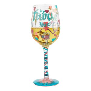 Enesco Designs by Lolita Nurse This Hand-Painted Artisan Wine Glass, 1 Count (Pack of 1), Multicolor, 440 milliliters