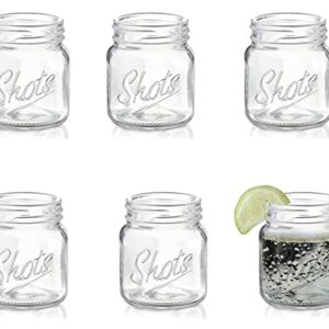 Palais Glassware Palais 'Shots' Mason Jar Shot Glasses - Mini Shot Glass Cups - Holds 2.4 Oz - Set of 6 (Clear)