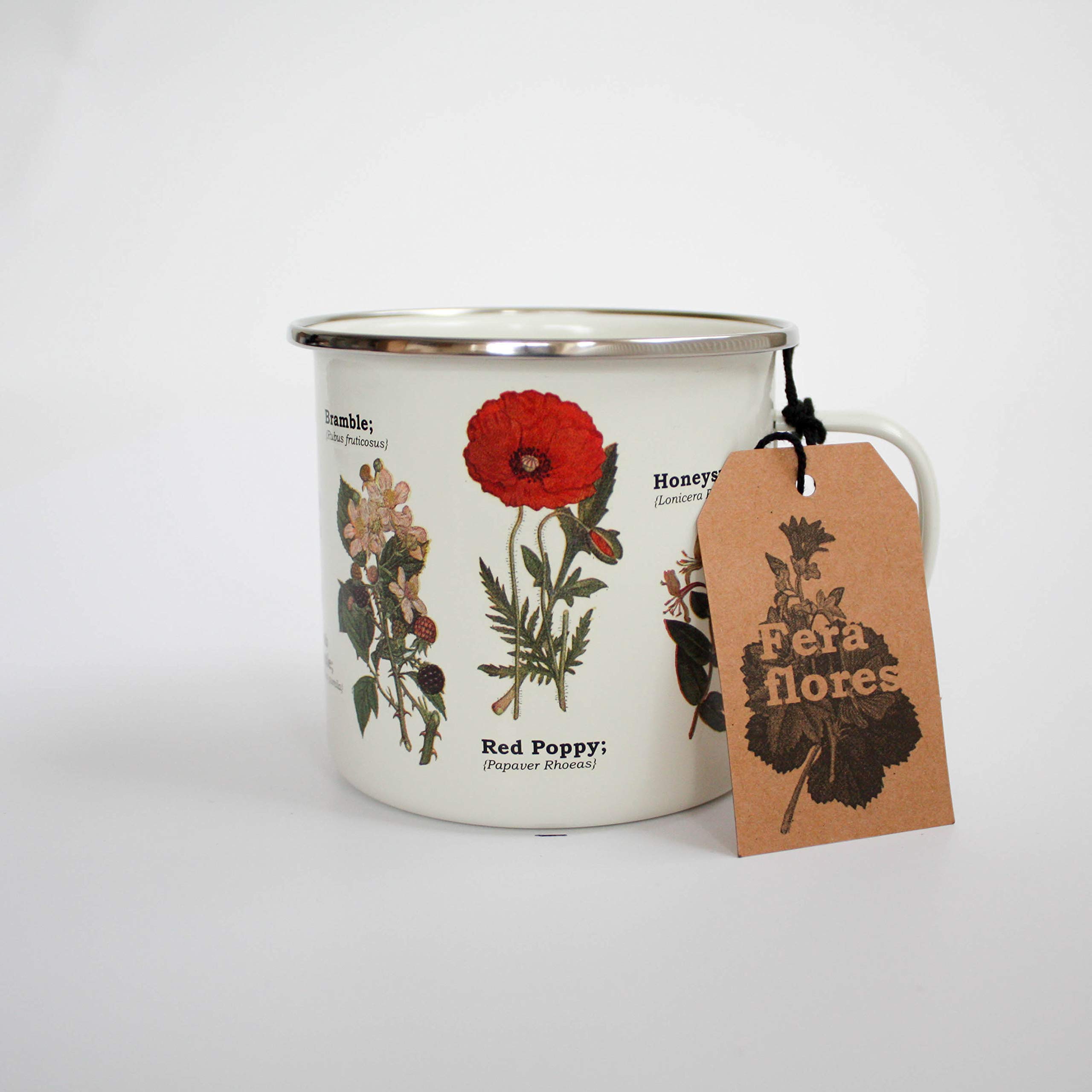 Gift Republic Wild Flower Enamel Mug, 1 Count (Pack of 1), Multicolor, 325 milliliters